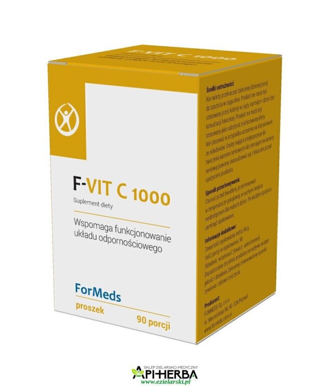 F-VIT C 1000 Lewoskrętna witamina C (kwas L-askorbinowy). 90 porcji. ForMeds (1)