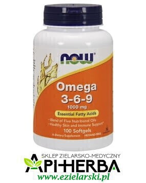 Omega 3-6-9 1000 mg, 100 kaps. NOW Foods (1)