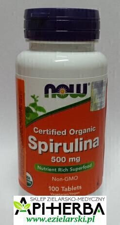 Spirulina 500 mg, 100 tabl. NOW Foods (1)