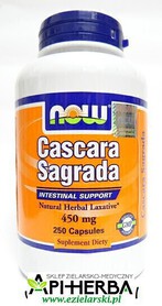 Cascara Sagrada 450 mg, 250 kaps. NOW Foods
