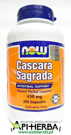 Cascara Sagrada 450 mg, 250 kaps. NOW Foods (1)