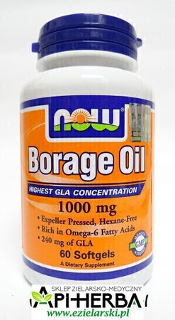 Borage Oil 1050 mg - 240 mg GLA, 60 kaps. NOW Foods (1)