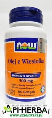 Olej z wiesiołka 500 mg, 100 kaps. NOW Foods