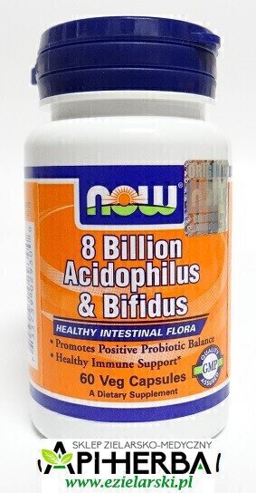 Acidophilus and Bifidus 8 Billion, 60 kaps. NOW Foods (1)