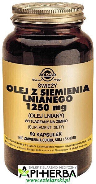 OLEJ Z SIEMIENIA LNIANEGO 1250 mg. 90 kaps. Solgar (1)