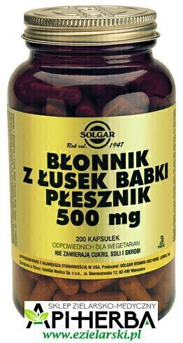 BŁONNIK Z ŁUSEK BABKI PŁESZNIK 500 mg, 200 kaps. Solgar (1)
