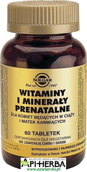 WITAMINY I MINERAŁY PRENATALNE, 60 tabl. Solgar (1)