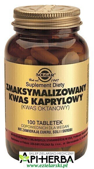 Zmaksymalizowany Kwas Kaprylowy 100 tabl. Solgar (1)