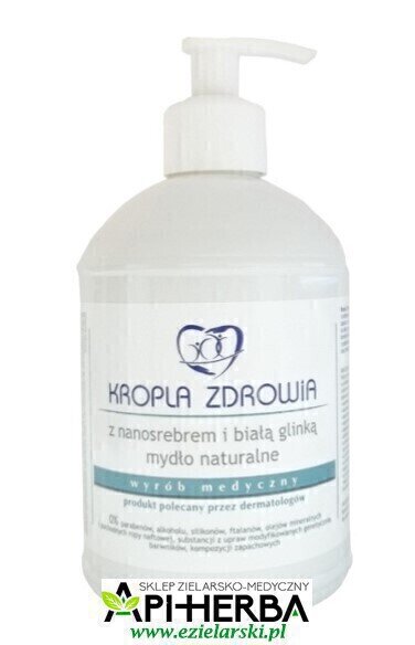 Kropla Zdrowia Mydło z nanosrebrem i białą glinką 500ml (1)