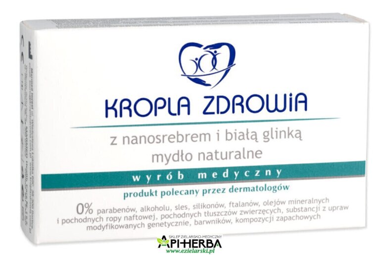 Kropla Zdrowia Mydło z nanosrebrem i białą glinką 100g (1)