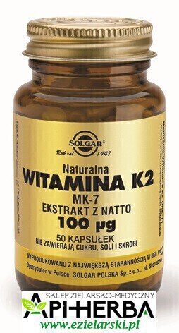 Witamina K2 100 µg, 50 kaps. Solgar (1)