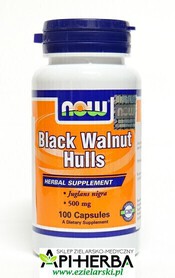 Black Walnut Hulls (Czarny orzech) 100 kaps. Now Foods