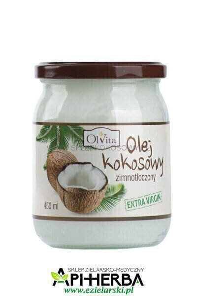 Olej KOKOSOWY tłoczony na zimno nieoczyszczony 450 ml. (1)