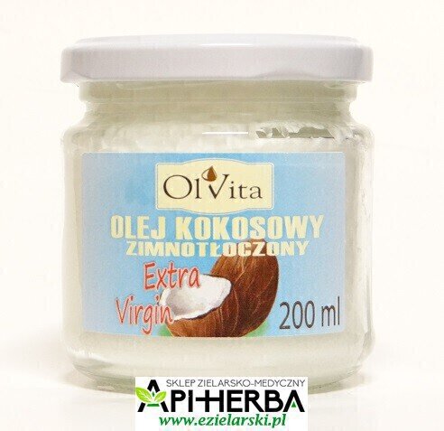 Olej KOKOSOWY tłoczony na zimno nieoczyszczony 200 ml. (1)