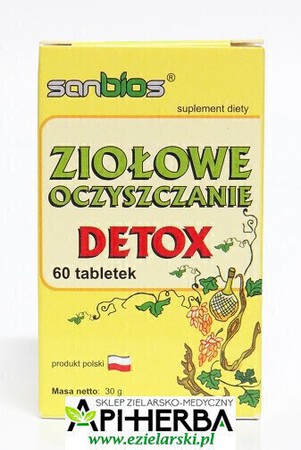Ziołowe oczyszczanie Detox 60 tabletek. Sanbios (1)
