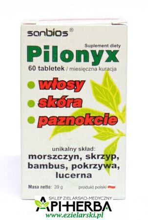 Pilonyx - włosy, skóra, paznokcie 60 tabletek. Sanbios (1)