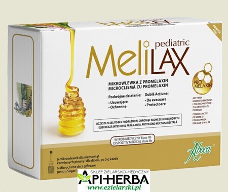 Melilax Pediatric na zaparcia 6 mikrowlewek. Dla dzieci. Aboca (1)