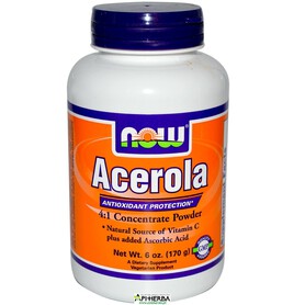 Acerola 4:1 Concentrate Powder, 175g. Now Foods