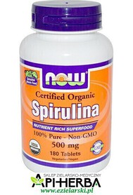 Spirulina 500 mg, 100 tabl. Now Foods