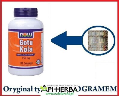 Gotu Kola 450 mg, 100 kapsułek. Now Foods