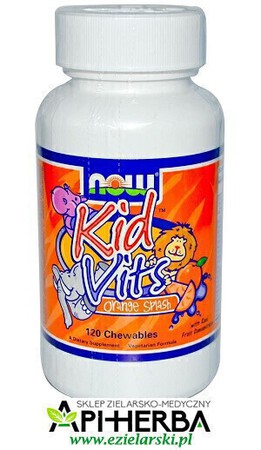 Kid Vits Orange Splash 120 tabl. do ssania. Now Foods (1)