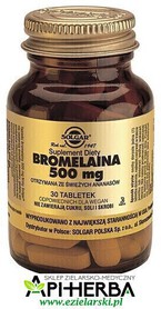Bromelaina 500 mg 30 tabletek. Solgar